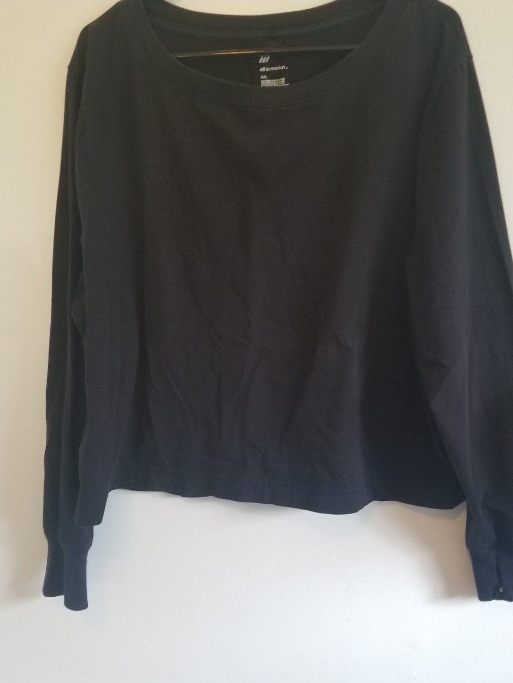 All in Motion Black Long Sleeve Supima Cotton Tee Shirt Women's XXL